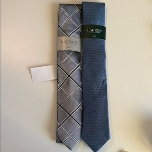 Ralph Lauren Men's Gray and Blue‎ Tie Set